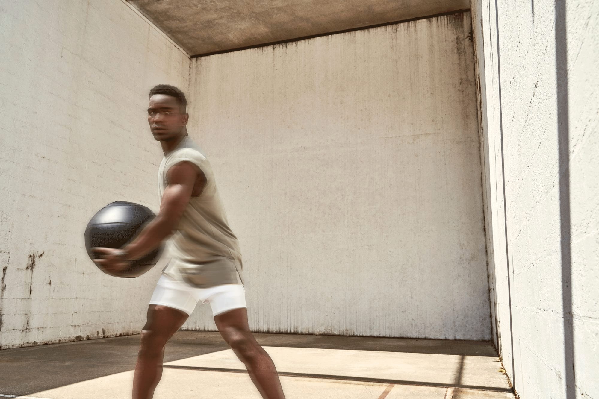 View of a person working out.